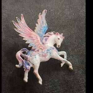 Pink & Blue Pegasus Brooch